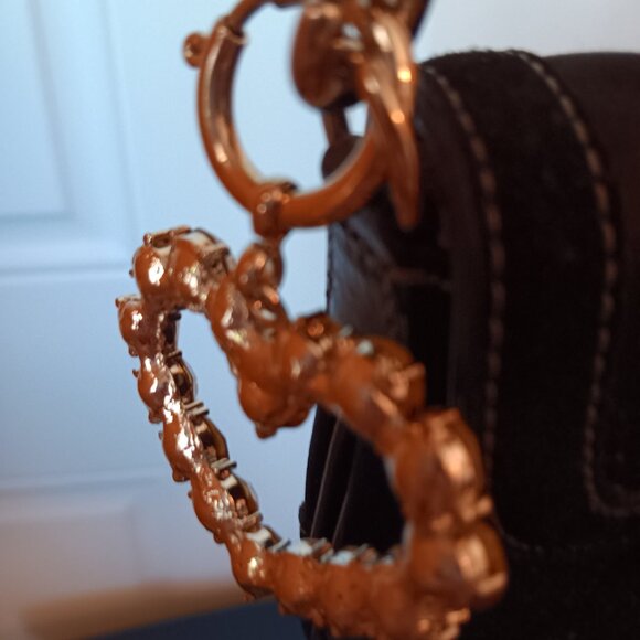 Coach mini black bag  Soho with rhinestone buckle, tag and heart charm - Picture 11 of 11